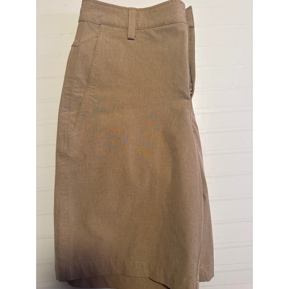 Mizuno Performance Mens Golf Shorts Tan Khaki Heather Size‎ 30 Flat Front Active